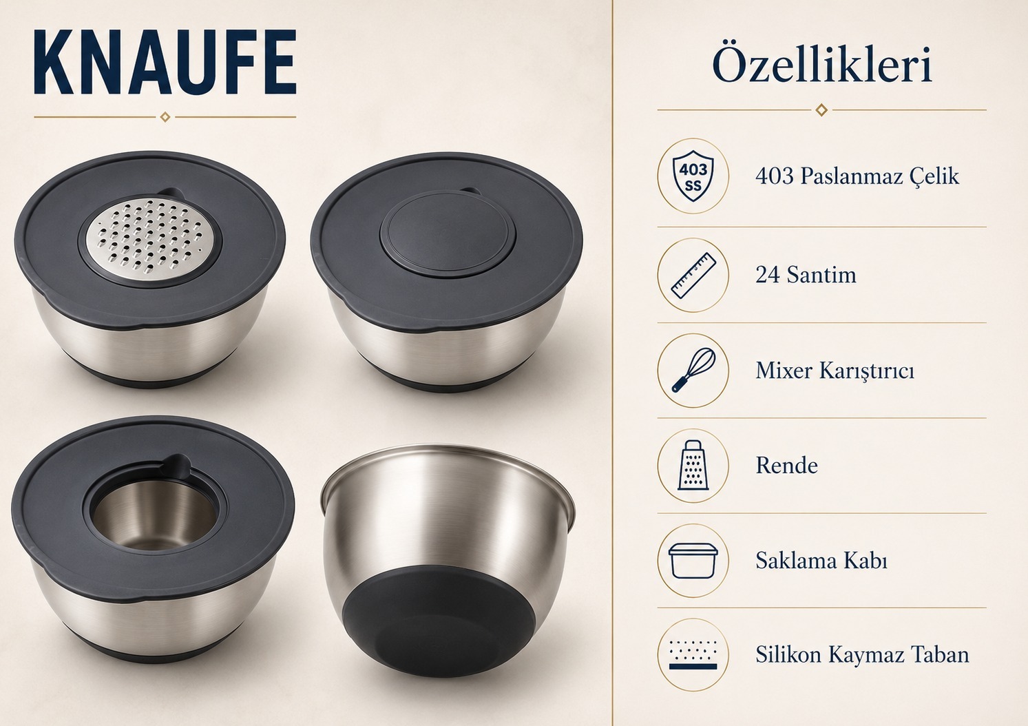 KNAUFE karıştırma kabı özellikleri